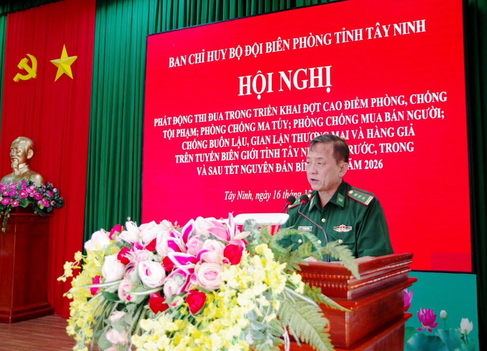 Bộ đội Biên phòng Tây Ninh ra quân cao điểm phòng, chống tội phạm, bảo đảm an ninh biên giới dịp Tết Nguyên đán 2026